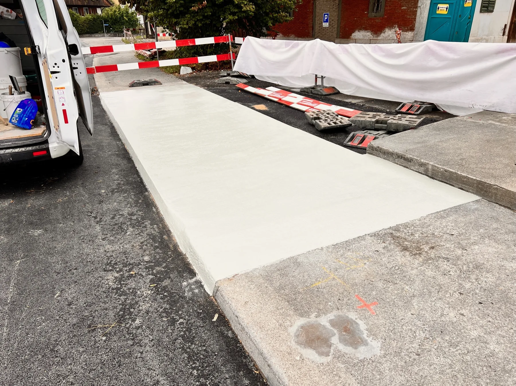 Rampenbeschichtung in heller Ausführung